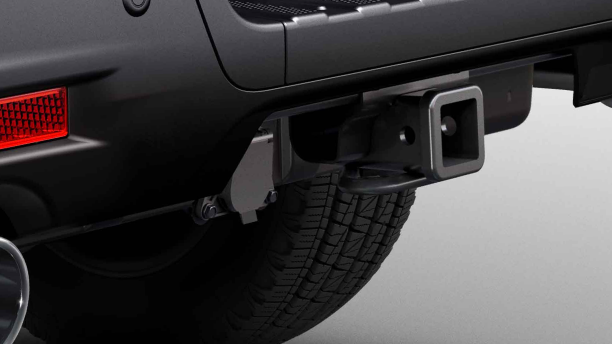 Closeup of trailer hitch on Ridgeline.