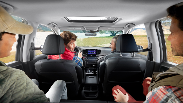 Interior view of passengers in Ridgeline.