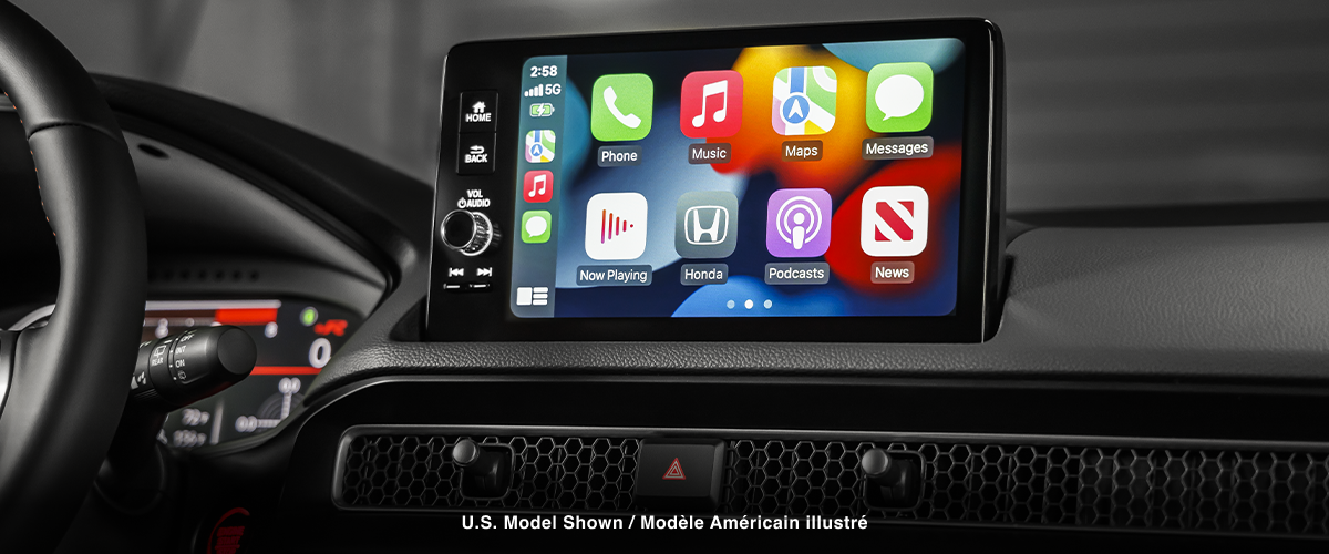 Closeup of colour touchscreen display on its home screen.